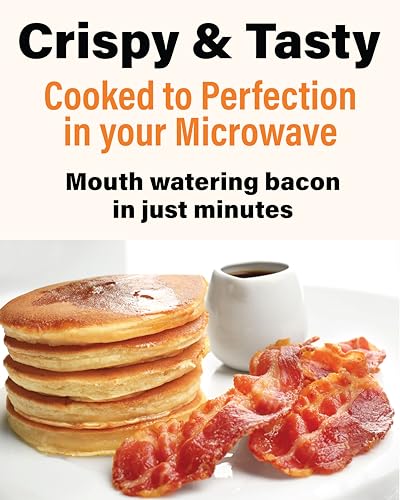 Emson Bacon Wave TRTAZ11A, Microwave Bacon Cooker, New, 9.96" x 8.03" x 0.37" (Length x Width x Height), White