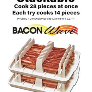 Emson Bacon Wave TRTAZ11A, Microwave Bacon Cooker, New, 9.96" x 8.03" x 0.37" (Length x Width x Height), White