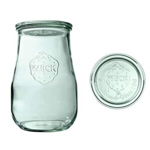 Weck Jars - Weck Tulip Jars 2.5 Liter - Sour Dough Starter Jars - Large Glass Jars for Sourdough - Starter Jar with Glass Lid - Tulip Jar with Wide Mouth - Suitable for Canning and Storage - 1 Jar