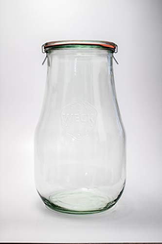 Weck Jars - Weck Tulip Jars 2.5 Liter - Sour Dough Starter Jars - Large Glass Jars for Sourdough - Starter Jar with Glass Lid - Tulip Jar with Wide Mouth - Suitable for Canning and Storage - 1 Jar