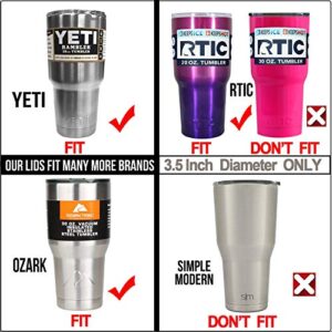 2 Splash Proof 30 oz, Spill Resistant With Slider Closure, fit Yeti Lids, Old Rtic Lids, Ozark Lids Sliding Replacement 2 Lids For Tumbler, Open - Close Slide Lids, Straw Friendly by Weierken