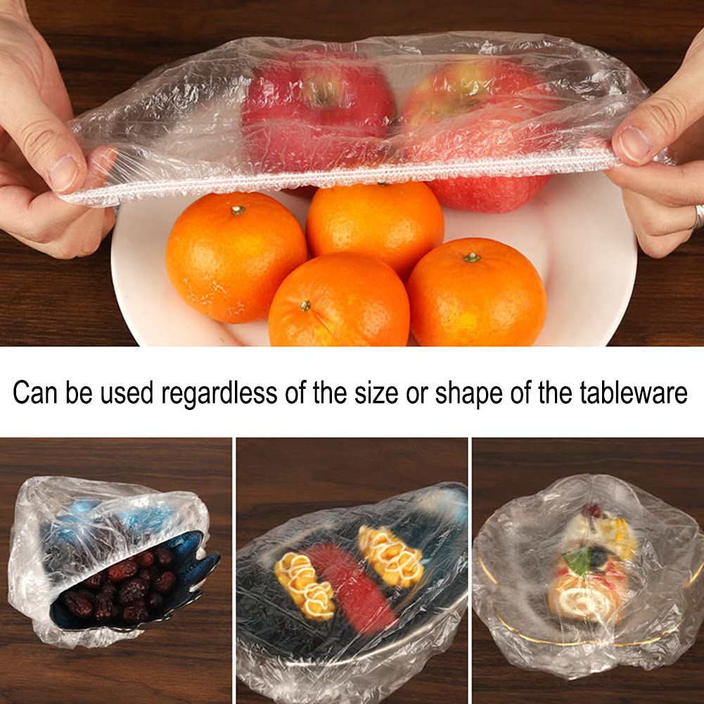 Fresh Keeping Bags,Reusable Elastic Food Storage Covers, Plastic Bowl Covers with Elastic Edging Stretch Plastic Wrap Bowl Covers (100Pcs)