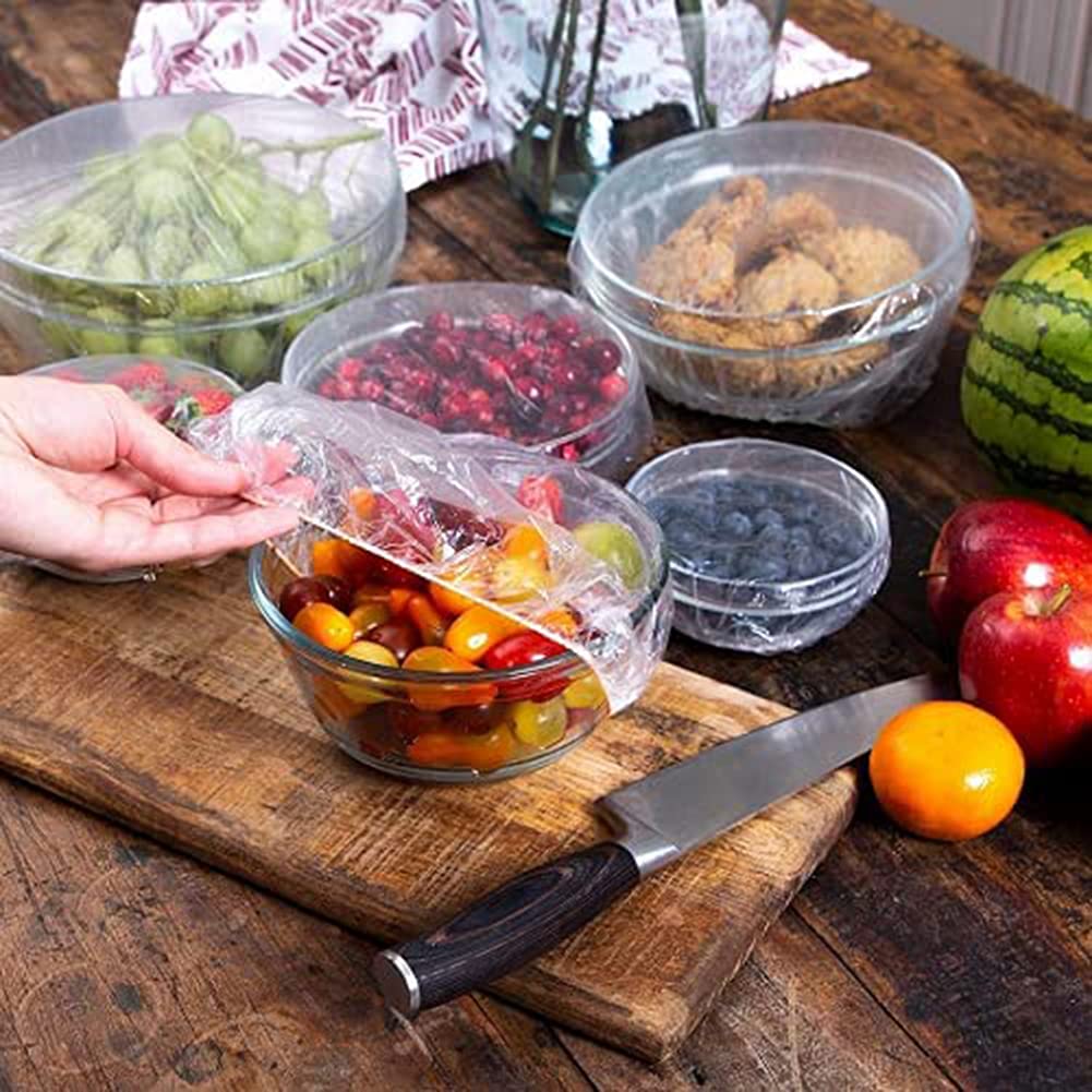 Fresh Keeping Bags,Reusable Elastic Food Storage Covers, Plastic Bowl Covers with Elastic Edging Stretch Plastic Wrap Bowl Covers (100Pcs)