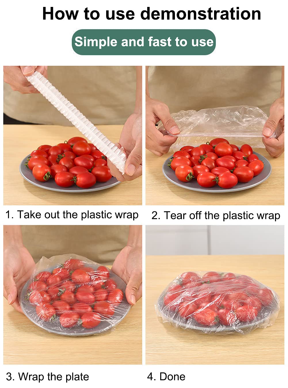 Fresh Keeping Bags,Reusable Elastic Food Storage Covers, Plastic Bowl Covers with Elastic Edging Stretch Plastic Wrap Bowl Covers (100Pcs)