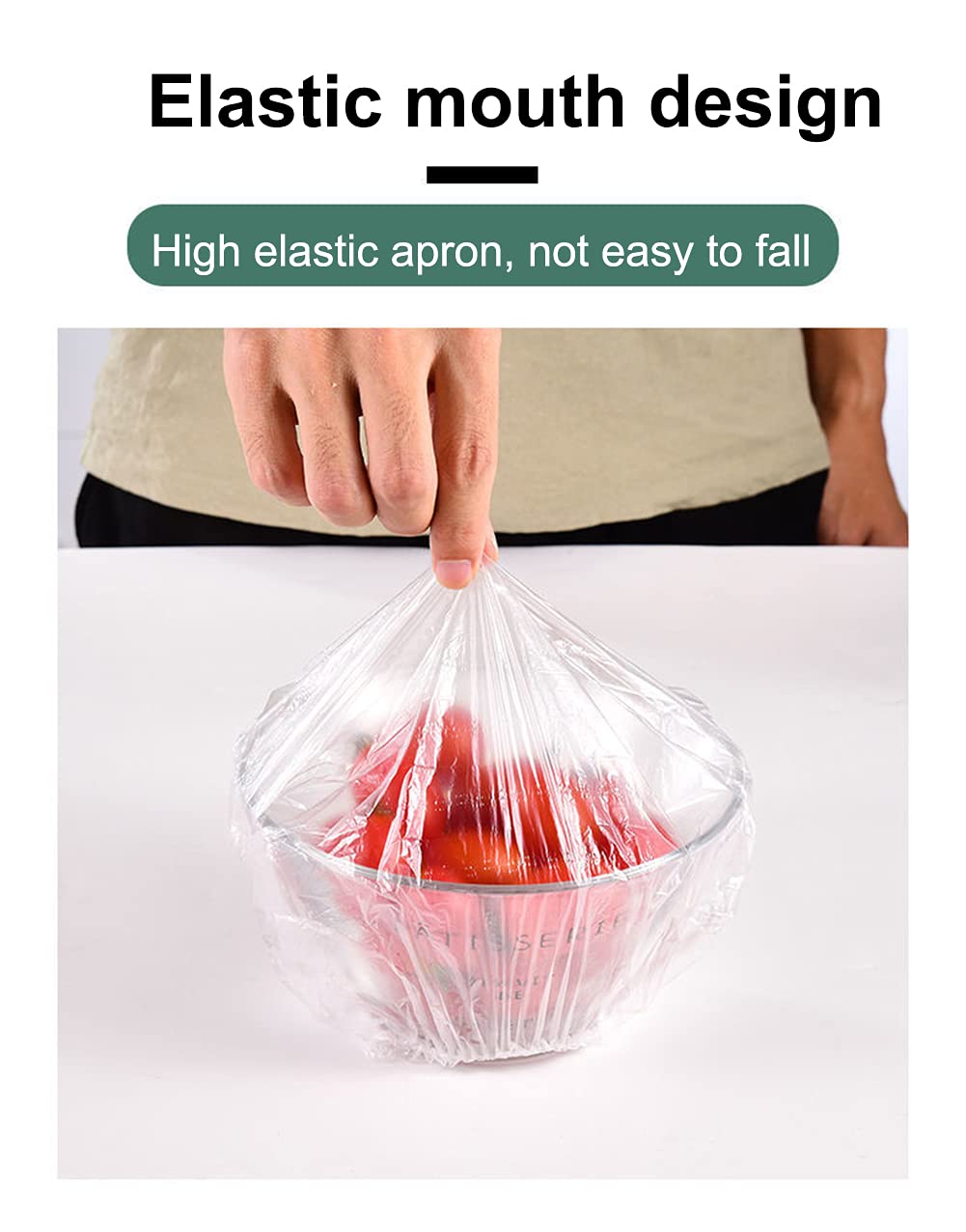 Fresh Keeping Bags,Reusable Elastic Food Storage Covers, Plastic Bowl Covers with Elastic Edging Stretch Plastic Wrap Bowl Covers (100Pcs)