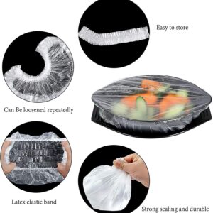 Fresh Keeping Bags,Reusable Elastic Food Storage Covers, Plastic Bowl Covers with Elastic Edging Stretch Plastic Wrap Bowl Covers (100Pcs)