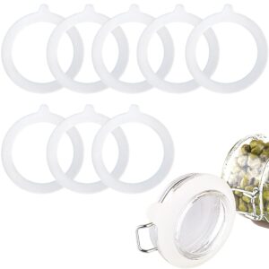 8 pieces silicone jar replacement gasket, 3.75 inch sealing rings for glass clip top jars, leak-proof canning silicone fitting seals(white)