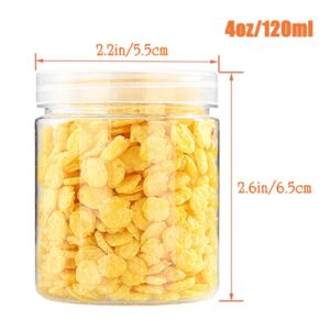 20 Pack 4oz Round Plastic Jars with Lids Empty Clear Slime Containers,Wide-Mouth Refillable Storage Containers for Cosmetics,Lotion,Food Storage