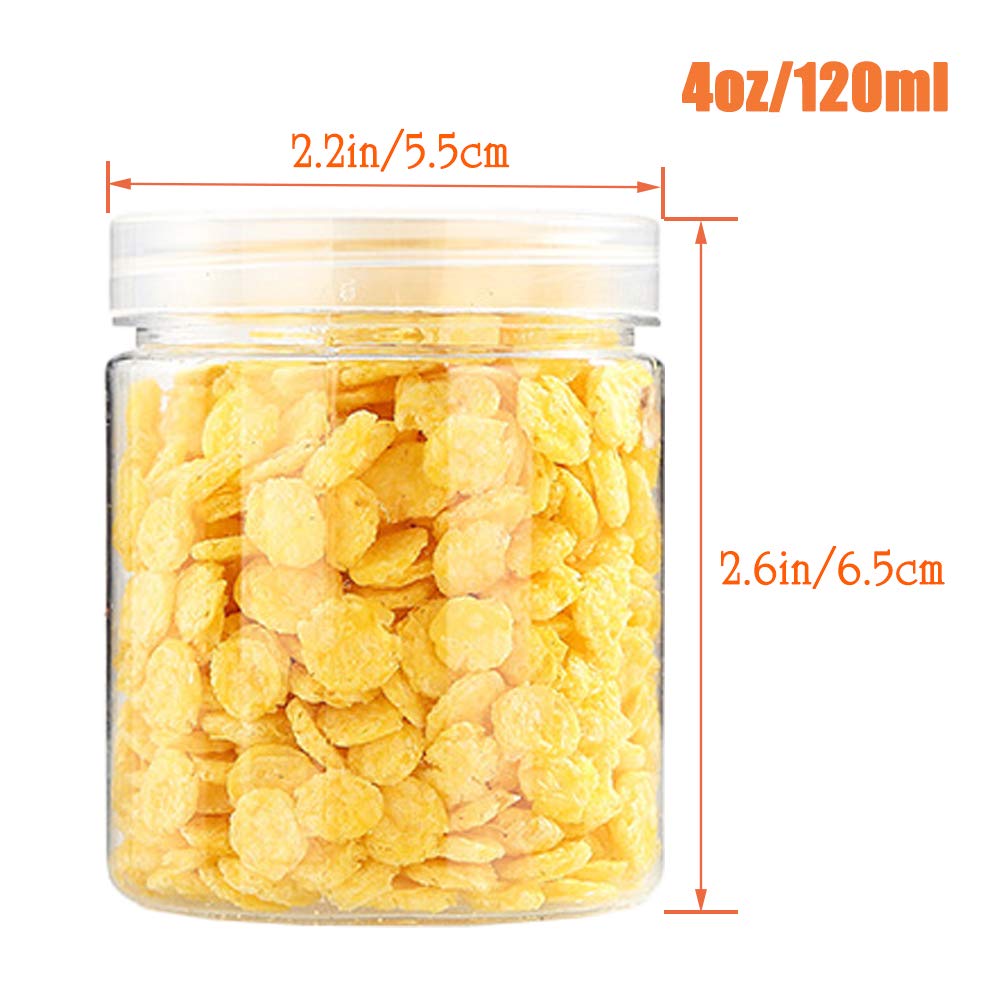20 Pack 4oz Round Plastic Jars with Lids Empty Clear Slime Containers,Wide-Mouth Refillable Storage Containers for Cosmetics,Lotion,Food Storage