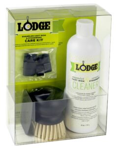 lodge enameled cast iron & ceramic stoneware care kit (acrylic box)