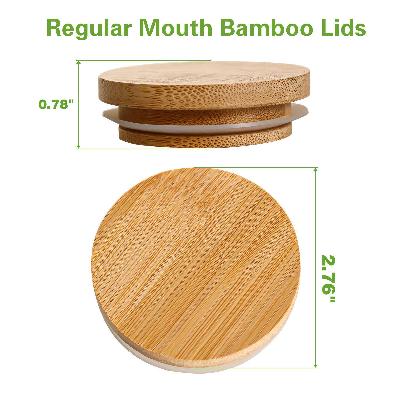 Wooden Mason Jar Lids, 8 Pcs Bamboo Wooden Storage Lids Regular Mouth, ECO Reusable Ball Wooden Lids For Mason Jars