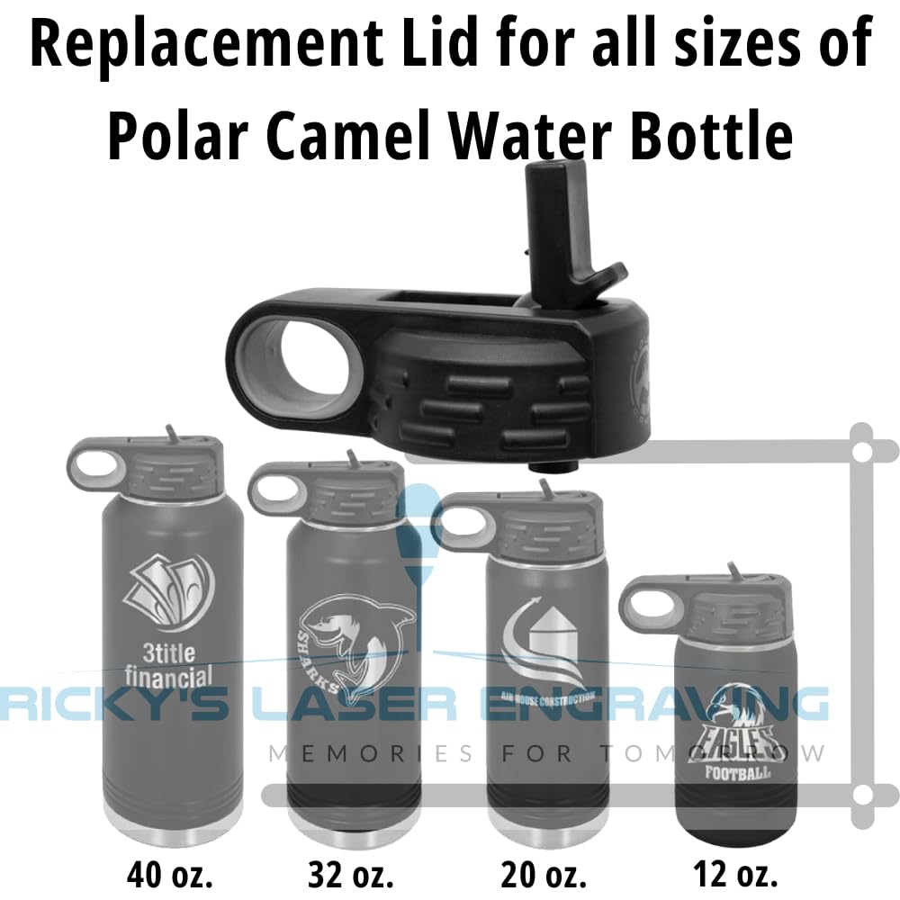 Polar Camel Replacement Lid (40/32/20 oz Water Bottle Lid, 1-Pack w/Straw)