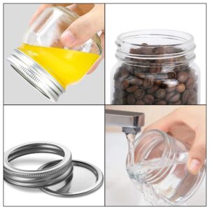 Homerove 8oz Mason Glass Jars, 24pcs Canning Containers with Silver Regular Lids for Jelly, Honey and Wedding Favors