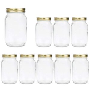 32 oz glass jars with lids,encheng wide mouth ball mason jars 1000ml,canning jars for pickles,herb,jelly,jams,honey,glass storage jars kitchen canistes containers dishware safe 9 pack …