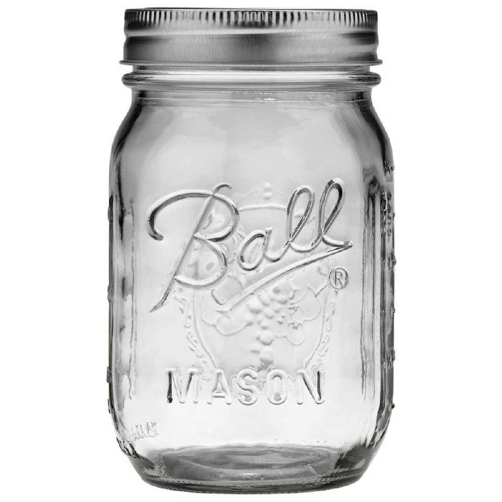 Ball Pint Jar, Regular Mouth, Set of 12, (16 oz)