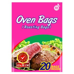 20counts oven bags, cooking roasting bags for meats chicken fish vegetables (10×15 inch)