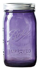 ball jar with lid and band - pick your size and color (purple, wide mouth quart - 32 oz.)