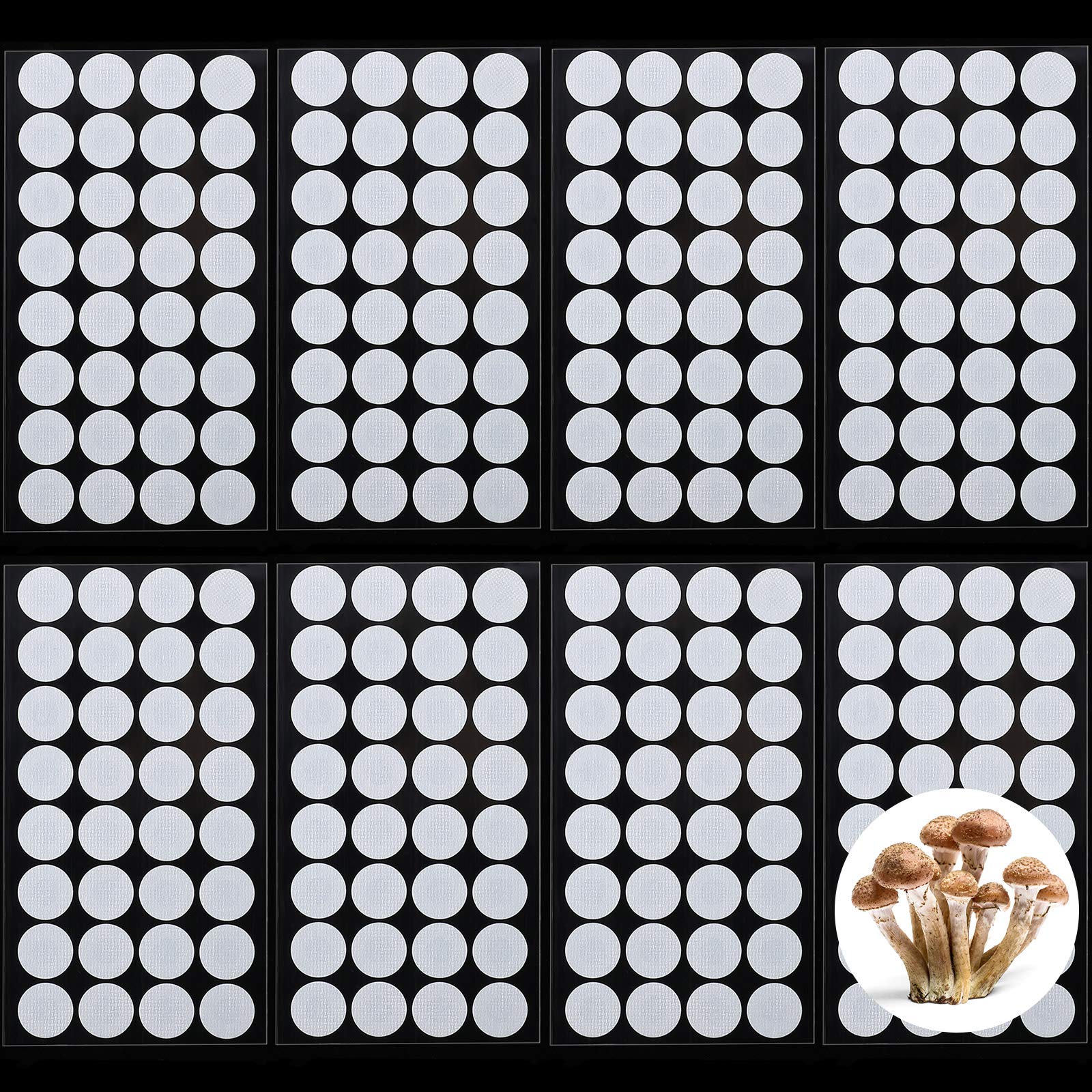 Synthetic Filter Paper Stickers 20 mm 0.3 μm Filter Disc Mushroom Applied Under Wide Mouth Jar Lid for Mushroom Cultivation (256)