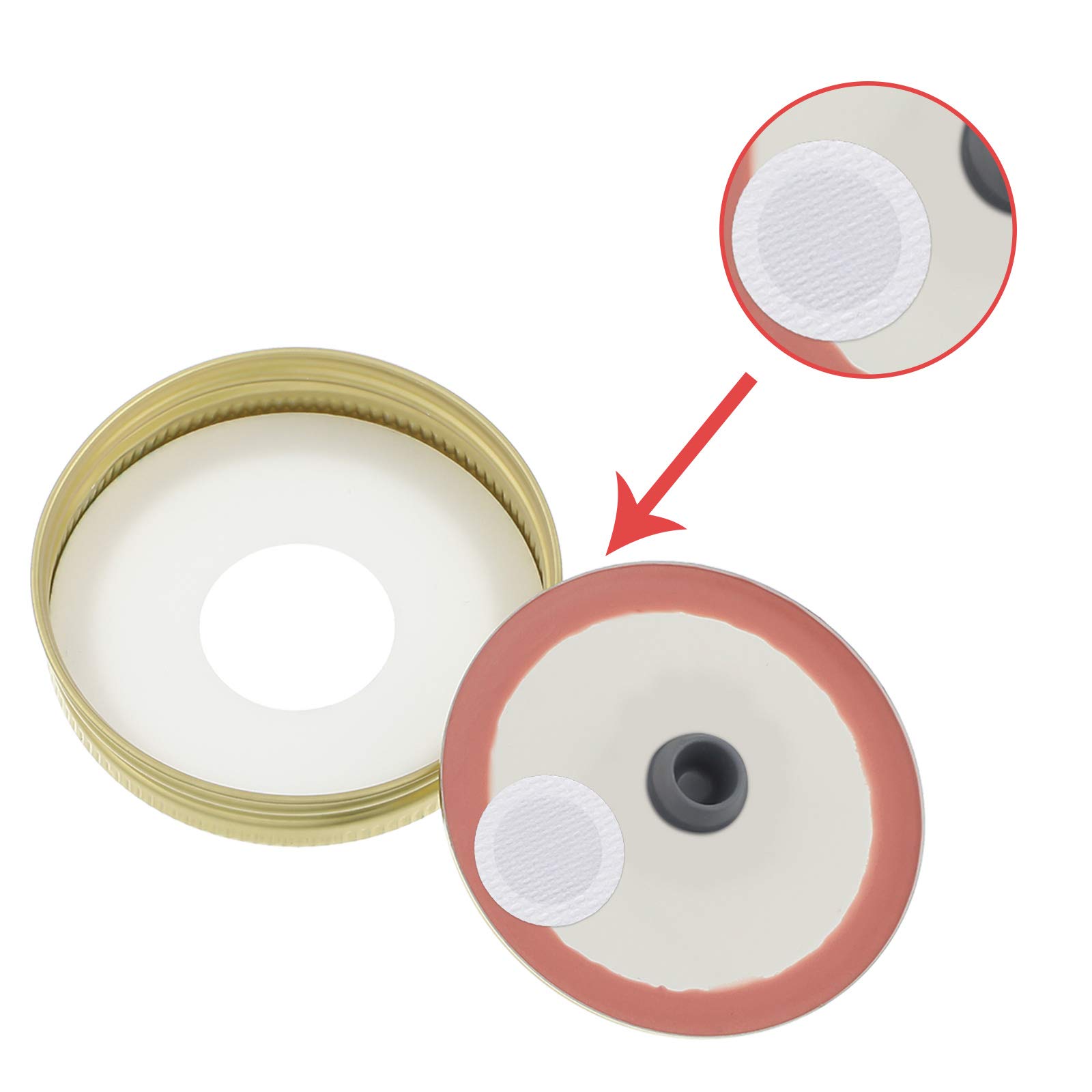 Synthetic Filter Paper Stickers 20 mm 0.3 μm Filter Disc Mushroom Applied Under Wide Mouth Jar Lid for Mushroom Cultivation (256)