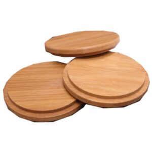 pack of 4 bamboo cup cover wooden cup lid coffee mug cup lid wooden tea glass cup cover drink cup lid set