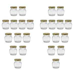 u-pack 2oz glass jar with gold lid for honey jam spice pack of 24 sets