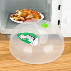 microwave splatter cover, microwave cover for food, large microwave plate cover guard lid with steam vents keeps microwave oven clean, 11.5 inch bpa free & dishwasher safe