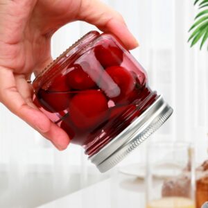 Accguan Mason Jars, 8oz Colored Glass Jars with Silver Lid,Ideal for Jam,Honey,Wedding Favors,Shower Favors, 30 PACK