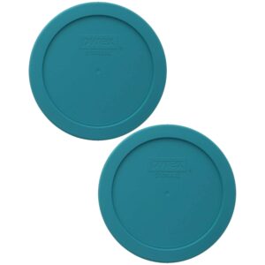 pyrex 7201-pc turquoise round 4-cup plastic food storage lid, made in usa