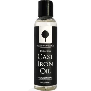 cast iron sam's 100% natural cast iron seasoning oil - clean, condition, protect and care for your cookware – cast iron oil for all iron pans, skillets, griddles, dutch ovens, woks.
