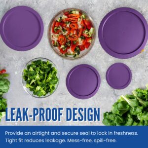 Replacement Lid for Pyrex 6" Storage Plastic Cover 4 Cup Bowl 7201-PC Purple (4-Pack)