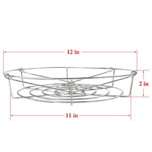 KORCCI 12in Stainless Steel Canning Rack with Contour Handles, Holds 7 Pint or 6 Quart Jars in Pressure Canner Pot