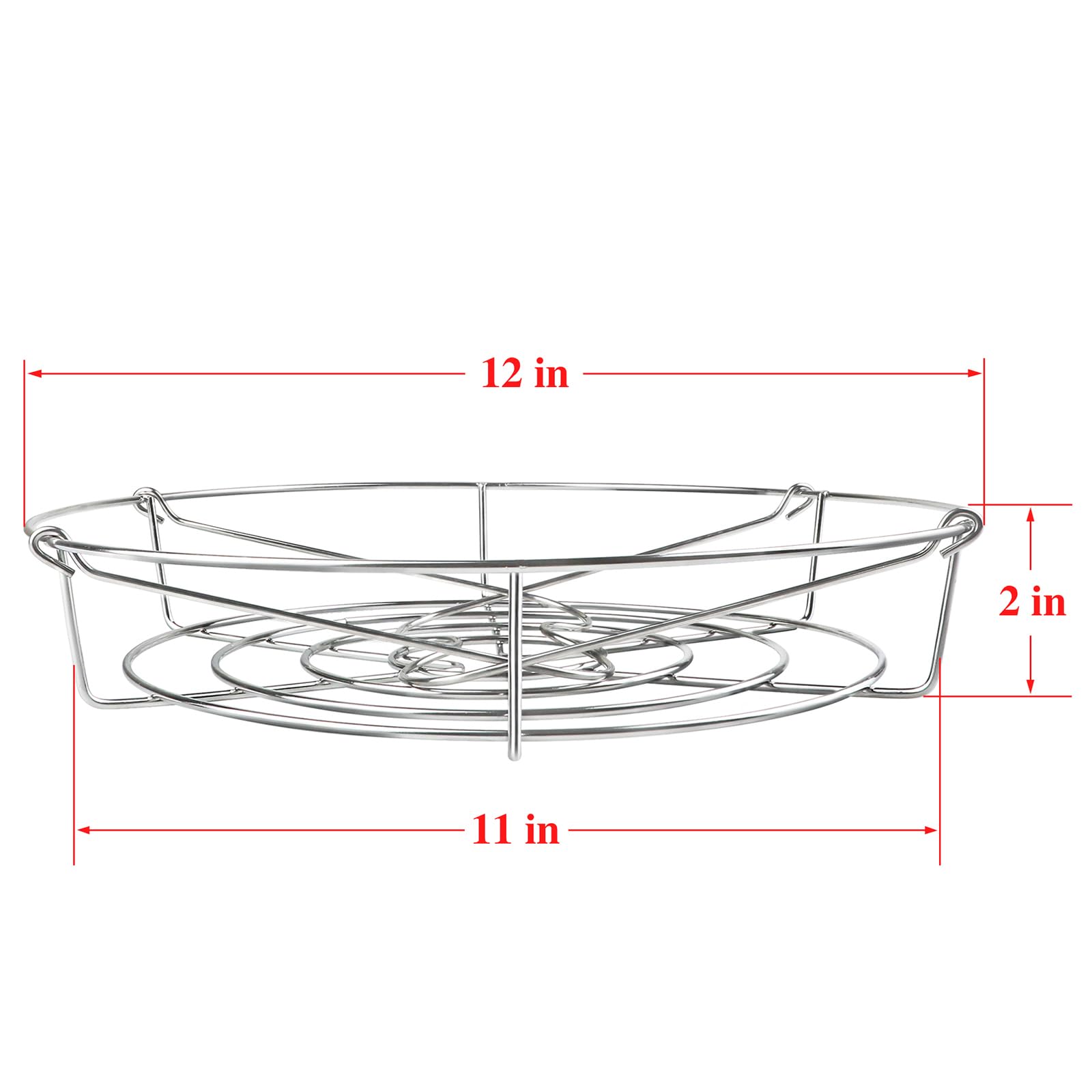 KORCCI 12in Stainless Steel Canning Rack with Contour Handles, Holds 7 Pint or 6 Quart Jars in Pressure Canner Pot