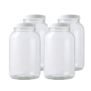 one gallon wide mouth glass jar with lid-set of 4