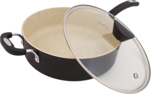 ozeri all-in- one stone saucepan and cooking pot 100% apeo, genx, pfbs, pfos, pfoa, nmp and nep-free german-made coating, 5 l (5.3 quart), lava black