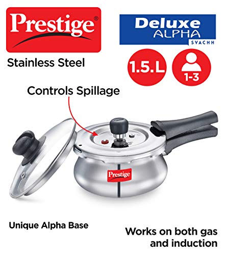 Prestige PRESSURE COOKER, 1.5 Liter, SILVER ,Stainless steel