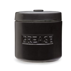 Fox Run Bacon Grease Container, 5 x 5.5 inches, Black