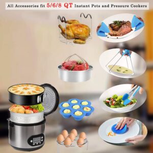 Accessories for Instant Pot, 73 PCS Accessories for Pressure Cooker for 5/6/8 Qt Electric Pressure Cooker -2 Steamer Baskets, Steamer Rack, Non-stick Springform Pan, Egg Rack