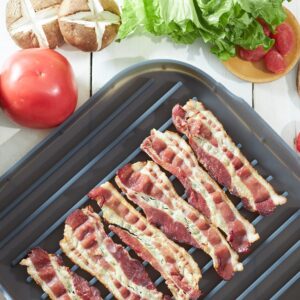 JILLMO Bacon Cooker for Microwave Oven, Microwave Bacon Cooker Bacon Maker, Food-Grade Silicone Microwave Bacon Tray, Grey