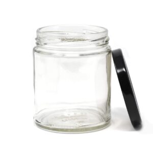 nicebottles clear glass salsa jars, 9 oz - case of 12