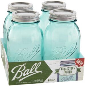 rubbermaid commercial products ball canning jar, us:one size, quart vintage aqua, 32oz