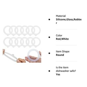 JUN 12 Pcs Replacement Silicone Jar Gaskets Food Grade Rubber Seals Airtight Silicone Gasket Sealing Rings 3.75 Inches(White)