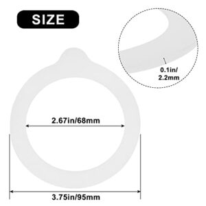 JUN 12 Pcs Replacement Silicone Jar Gaskets Food Grade Rubber Seals Airtight Silicone Gasket Sealing Rings 3.75 Inches(White)