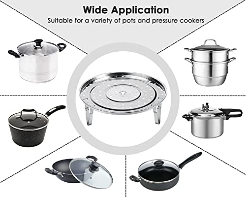 Steamer Rack 8.5 Inches 304 Stainless Steel Steaming Rack Steam Tray with Removable Legs for Steamer Cookware Instant Pressure Cooker Multi-functional Steamer Basket