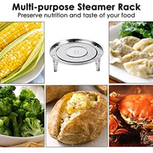 Steamer Rack 8.5 Inches 304 Stainless Steel Steaming Rack Steam Tray with Removable Legs for Steamer Cookware Instant Pressure Cooker Multi-functional Steamer Basket