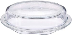 cuchina safe 2-in-1 cover ‘n cook vented glass microwave plate cover and baking dish; easy to grip for baking and serving