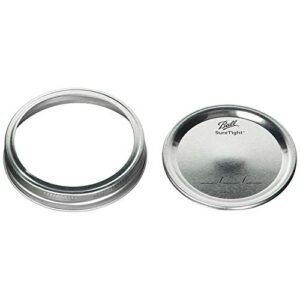 Ball Jar with Lid and Band - Pick Your Size and Color (Clear, Wide Mouth Pint - 16 oz.) Pack Of 2