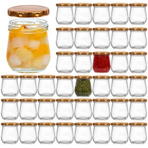 verones 40 pack 6oz mason jars canning jelly jars with lids, ideal for jam, honey, wedding, shower favors, diy spice jars