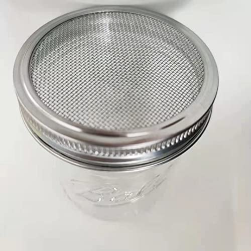 4 pack Mason jar Sprouting Lids wide mouth- stainless steel sprouting lids for wide mouth mason jars, growing Bean, Broccoli, seed