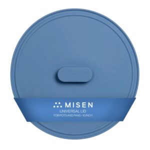 misen universal silicone lid - flexible pots, bowls & pans cover - kitchen essential for every home - airtight seal - frying & cooking -10 inch