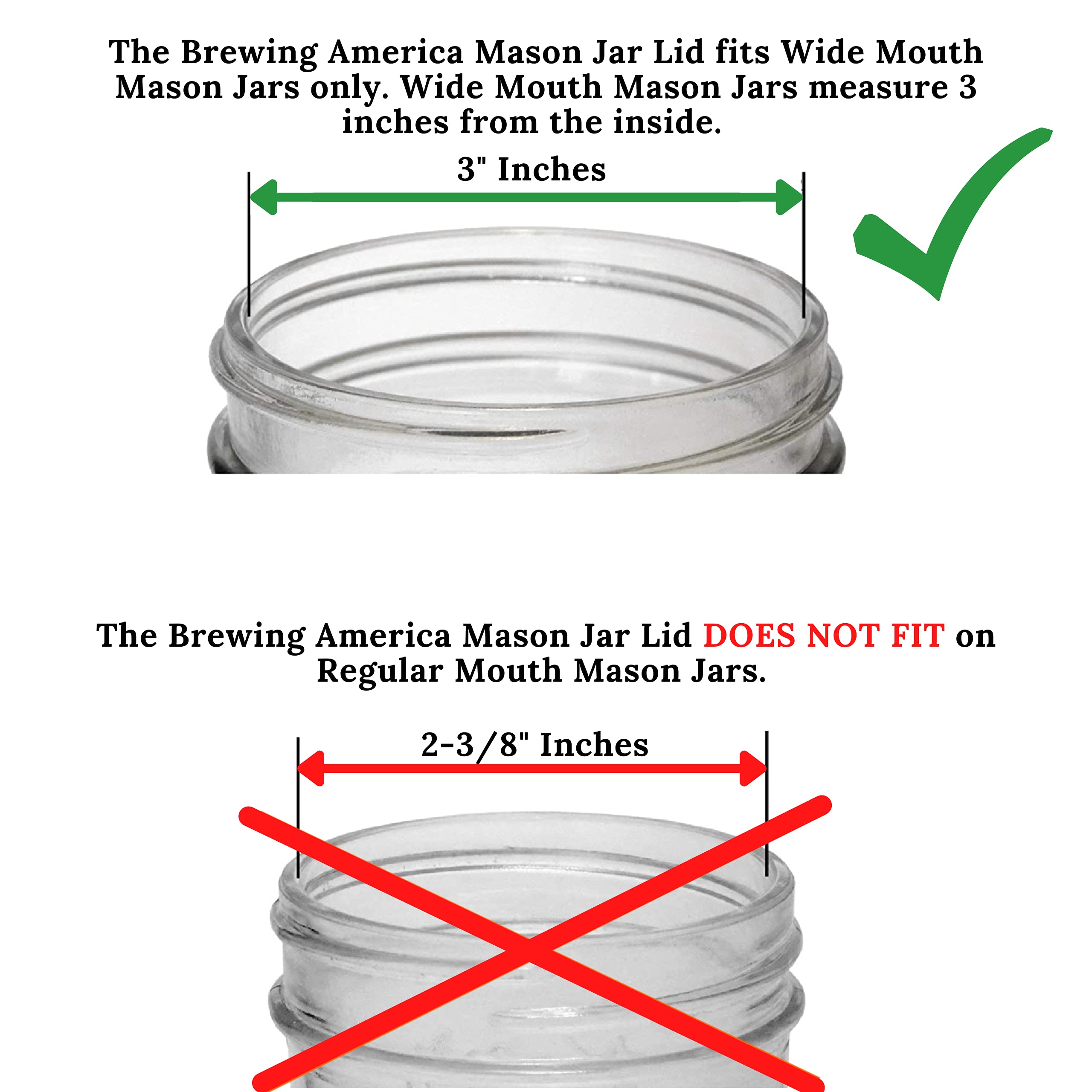 Mason Jar Lids Wide Mouth Plastic 4 pack-USA Made-Flip Cap Screw Top Pour Spout Drink Hole - Leak-proof for Kerr and Ball Canning Jars - Airtight for Drinks to Go and Controlled Pouring - Black